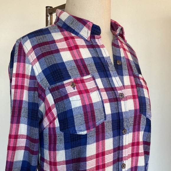 Mossimo Supply Co plaid cotton flannel shirt, marked M but fits S - Picture 1 of 8